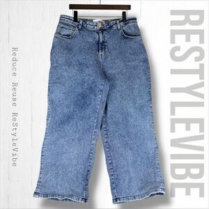 AMBELA Women’s Size 18/28 Denim Jeans Wide Leg High Rise Style Fit Stretch